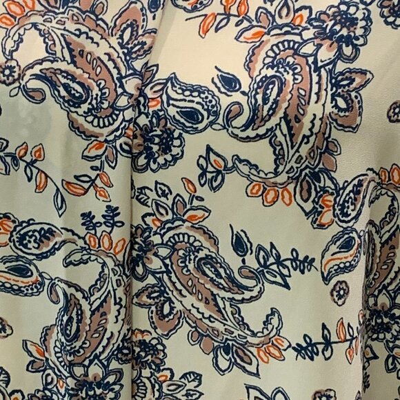 CATO Woman Ivory Blouse with Blue & Orange Top - Picture 3 of 5